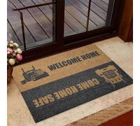 paillasson Exterieur Entree Paillasson d'intérieur et d'extérieur « Bienvenue à la Maison, rentrez sains et saufs » pour camionneurs