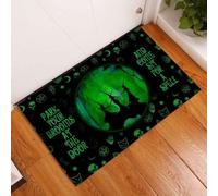 paillasson Exterieur Entree Paillasson d'intérieur et d'extérieur « Gare Ton Balai à la Porte » (sorcière, Halloween, drôle)