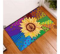 paillasson Exterieur Entree Paillasson d'intérieur et d'extérieur Hippie Tournesol Couleurs Paix et Amour