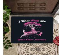 paillasson Exterieur Entree Paillasson d'intérieur et d'extérieur « Je Porte du Rose pour la Sensibilisation au Cancer »