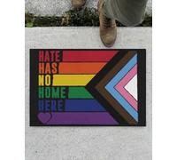 paillasson Exterieur Entree Paillasson d'intérieur et d'extérieur « La Haine n'a Pas sa Place Ici » Drapeau de la fierté et du progrès