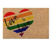 paillasson Exterieur Entree Paillasson d'intérieur et d'extérieur « l'amour est l'amour » Arc-en-Ciel en Forme de cœur LGBT, Motif cœur.