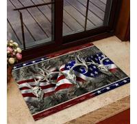 paillasson Exterieur Entree Paillasson Drapeau américain pour Famille de Chasseurs