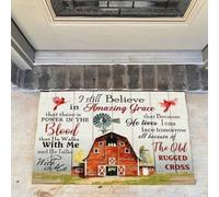 paillasson Exterieur Entree Paillasson Farmhouse Cardinal « Je Crois Toujours en la grâce Divine »