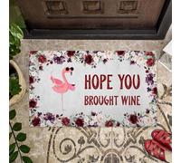 paillasson Exterieur Entree Paillasson Flamingo Hope, j'espère Que tu as apporté du vin
