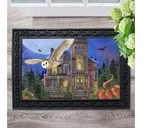paillasson Exterieur Entree Paillasson « Hibou, Que Le Diable Vienne ! C’est Halloween ! »