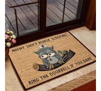 paillasson Exterieur Entree Paillasson Hibou x Infirmière « Sonnez si Vous osez »