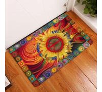 paillasson Exterieur Entree Paillasson Hippie « Tout ira Bien » avec Tournesol