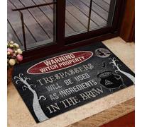 paillasson Exterieur Entree Paillasson Humoristique « Attention sorcière ! » pour intérieur et extérieur