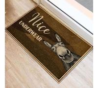 paillasson Exterieur Entree Paillasson Humoristique avec Un âne en sous-vêtements, pour Les Amoureux des ânes, avec Un Motif d'animaux de la Ferme