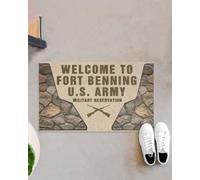 paillasson Exterieur Entree Paillasson Humoristique « Bienvenue à Fort Benning » (Armée) pour Un ami ou Un Membre de la Famille