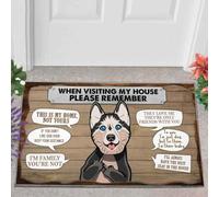 paillasson Exterieur Entree Paillasson Humoristique « Husky, n'oublie Pas, C'est chez Moi »