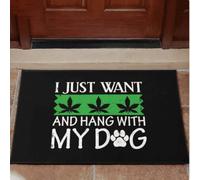 paillasson Exterieur Entree Paillasson Humoristique « Je Veux Juste Passer du Temps avec Mon Chien »