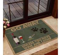 paillasson Exterieur Entree Paillasson Humoristique « Partez sauf si Vous Avez du vin et de l'herbe à Chat pour Les Amoureux des Chats.