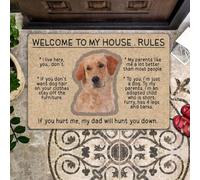 paillasson Exterieur Entree Paillasson imprimé « Bienvenue chez Moi » (Règles de la Maison) pour Labrador