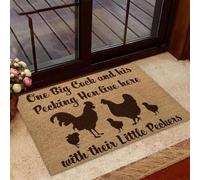 paillasson Exterieur Entree Paillasson imprimé Motif Poulet en Fibre de Coco