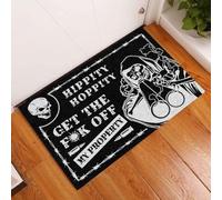 paillasson Exterieur Entree Paillasson imprimé Tête de Mort « Dégagez de ma propriét頻