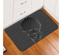 paillasson Exterieur Entree Paillasson imprimé tête de Mort en Noir et Blanc