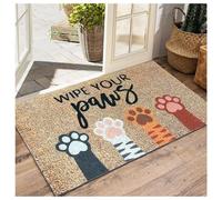Paillasson Exterieur Entree, Paillasson Interieur Entrée | Tapis Entree Interieur 60x90cm, Tapis d'entrée Intérieur, Tapis de Porte | Tapis Anti Boue pour Chien, Paillasson avec Empreinte de Chat