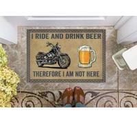paillasson Exterieur Entree Paillasson « Je Roule et Je Bois de la bière, Donc Je ne suis Pas là » - Idée pour Les Amateurs de bière