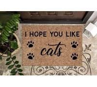 paillasson Exterieur Entree Paillasson « J'espère Que Vous Aimez Les Chats »