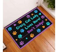 paillasson Exterieur Entree Paillasson « La Folle aux Chats habite Ici » (Ne jugez Pas)