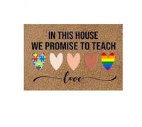 paillasson Exterieur Entree Paillasson LGBT - dans Cette Maison, Nous promettons d'enseigner l'amour