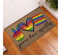 paillasson Exterieur Entree Paillasson LGBT - Paix, Amour, Égalité, Fierté