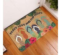 paillasson Exterieur Entree Paillasson Paix, Amour et Tongs