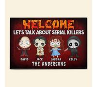 paillasson Exterieur Entree Paillasson personnalisé « Parlons des tueurs en série en Famille »