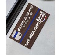 paillasson Exterieur Entree Paillasson « Police Bienvenue chez Nous Rentrez sains et saufs »