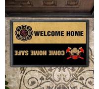 paillasson Exterieur Entree Paillasson Pompier « Bienvenue à la Maison, rentrez sains et saufs »