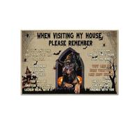 paillasson Exterieur Entree Paillasson Rottweiler Halloween Maison - Lorsque Vous visitez ma Maison, Veuillez Penser à Porter Un paillasson.