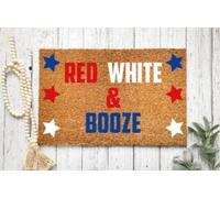 paillasson Exterieur Entree Paillasson Rouge, Blanc et Alcool du 4 Juillet