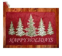 paillasson Exterieur Entree Paillasson Rouge « Joyeuses Fêtes » Sapins de Noël