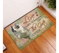 paillasson Exterieur Entree Paillasson Shetland Sheepdog pour intérieur et extérieur « Vivez comme si Quelqu'un Avait laissé la Porte Ouverte »
