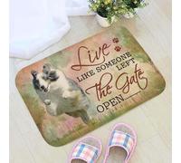 paillasson Exterieur Entree Paillasson Shetland Sheepdog « Vivez comme si Quelqu'un Avait laissé la Porte Ouverte »