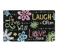 paillasson Exterieur Entree Paillasson Tableau Noir « Vivre, Rire, Aimer »