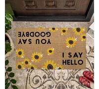 paillasson Exterieur Entree Paillasson Tournesol « Je dis Bonjour », Cadeau pour Les Amoureux des tournesols