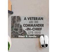 paillasson Exterieur Entree Paillasson « Un vétéran et Son Commandant en Chef vivent Ici »