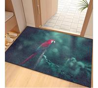 Paillasson Exterieur Entree Parrot Vert Rouge Tapis Entree Interieur Facile à Nettoyer Paillasson Interieur Antidérapant Lavable en Machine pour Chambre Cuisine Couloir 80x120 cm