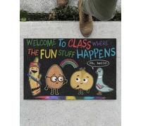 paillasson Exterieur Entree Premier Jour d'école - Professeur Pigeon - Bienvenue en Classe - Rentrée Scolaire - Paillasson Mignon et drôle