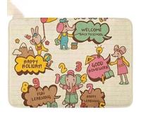 paillasson Exterieur Entree Premier Jour d'école - Tapis de Porte Animal Coloré ABC Éducation Dialogue Rentrée des Classes