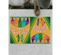 paillasson Exterieur Entree Professeur, Bienvenue dans Notre Classe ! Fin des Cours ! Boîte de Crayons, paillasson Amusant pour l'intérieur et l'extérieur