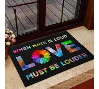 paillasson Exterieur Entree Quand la Haine est bruyante, l'amour Doit l'être Encore Plus. Paillasson LGBT