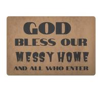 paillasson Exterieur Entree Que Dieu bénisse Notre Maison en désordre et Tous Ceux Qui y entrent.