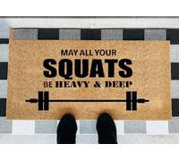 paillasson Exterieur Entree Que Tous Vos Squats soient Joyeux et Profonds ! - Tapis de Porte pour Salle de Sport