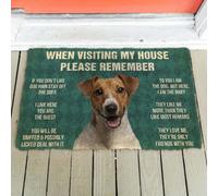 paillasson Exterieur Entree Règles de la Maison pour Un Jack Russell Terrier - Paillasson