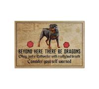 paillasson Exterieur Entree Rottweiler - Au-delà d'ici vivent des Dragons - Paillasson intérieur et extérieur