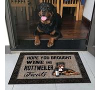 paillasson Exterieur Entree Rottweiler J'espère Que tu as apporté du vin Paillasson Humoristique d'intérieur et d'extérieur